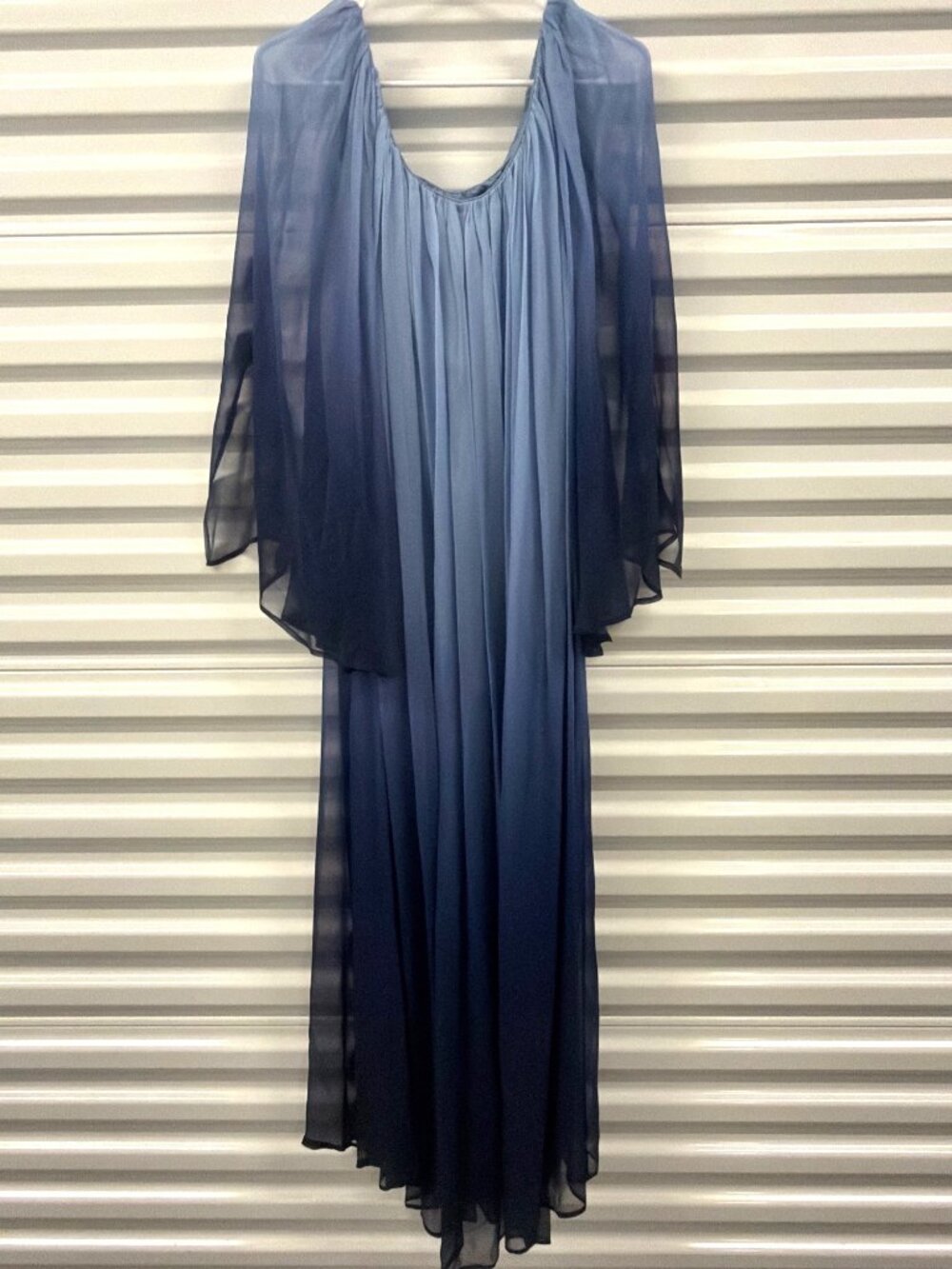 Caroline Constas Corinthia Sheer Off The Shoulder Ombre Maxi Dress Blue Size Sma - Picture 5 of 9